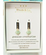 Kohl&#39;s Rhode &amp; Co. Women&#39;s Silver Plate Genuine Adventurine Earrings Lev... - $35.71 CAD
