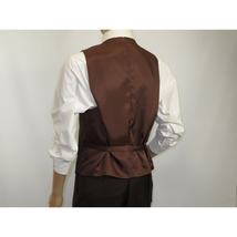 Men's Renoir Suit Vest V-neck Adjustable Strap 5Button 201-5 Brown image 5