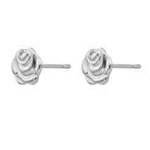 14k White Gold Plated Silver Flower Post Gardening Stud Earrings - £37.44 GBP
