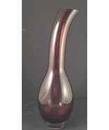 Mikasa 15 Inch Retro Amethyst Gooseneck Glass Vase Mint Condition - $24.00