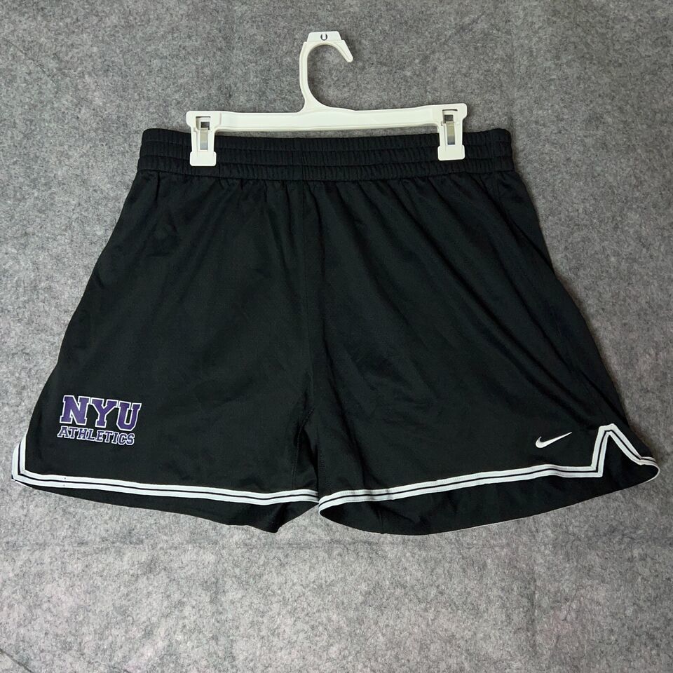 NYU Violets Womens Shorts Large Nike Black Athletic Dri Fit Mesh NCAA Sports ^ - $24.98