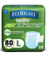 80 Count FitRight OptiFit Adult Incontinence Briefs w/ Tabs Size Large - $907.85 MXN