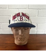 Vintage 90s Boston Red Sox Snapback Hat White Pinstripe Starter New With... - £43.18 GBP