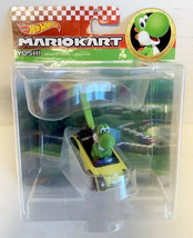NEW Mattel GVD32 Hot Wheels Mario Kart YOSHI Sports Coupe + Parafoil 1:64 - £13.49 GBP