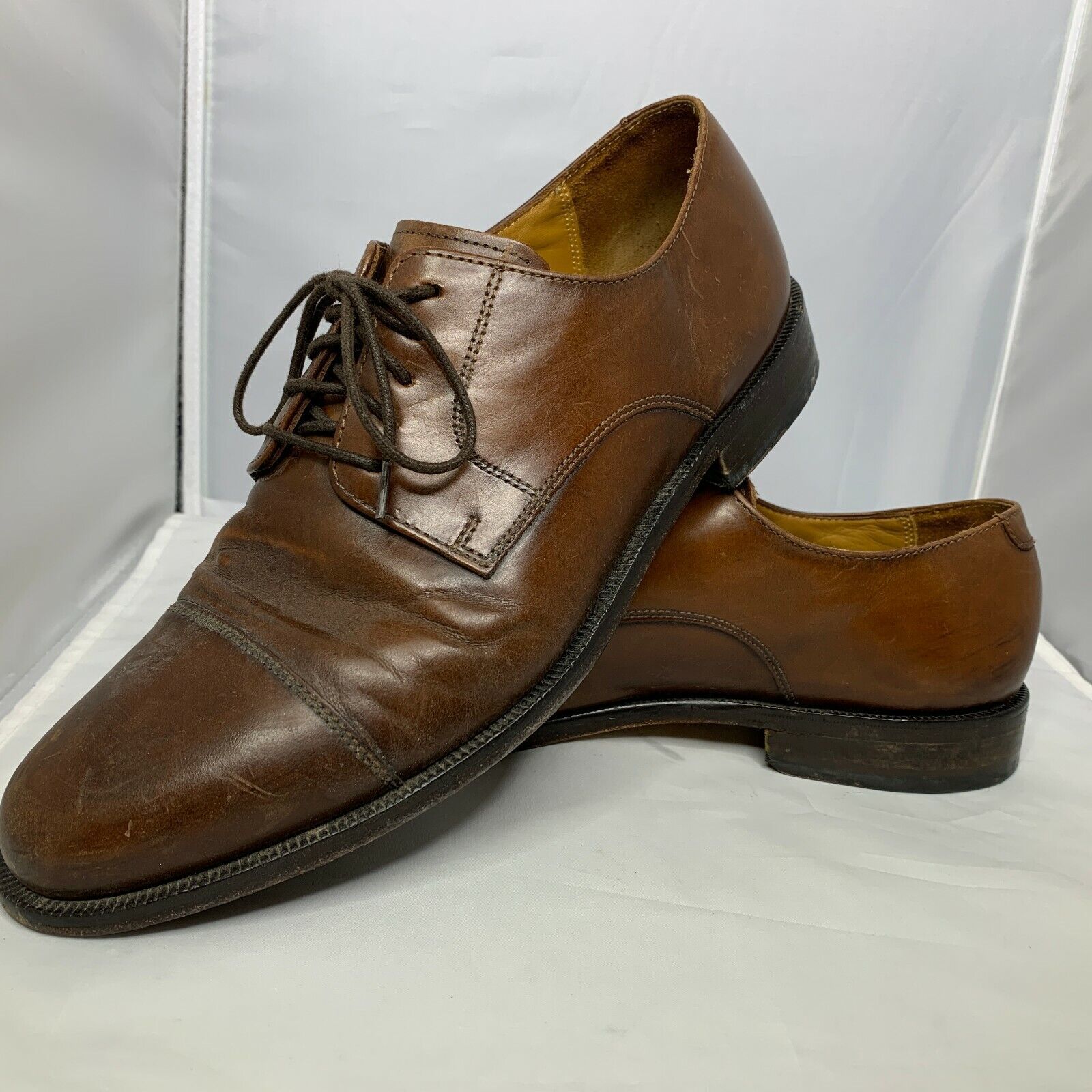 Primary image for Cole Haan Cap Toe Derby Dress Oxford Shoes Size 9.5M C07992 Brown Mens Leather
