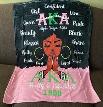 Pink Green Pretty Girl Educated Flannel Throw Blanket. - $32.00