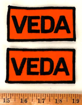 2 Vtg VEDA PATCHES - Embroidered-Orange Black-Retro-Never Been Used - £9.06 GBP