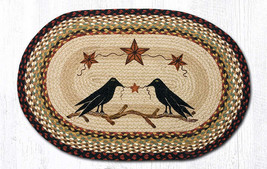Earth Rugs OP-19 Crow &amp; Barn Stars Oval Patch 20&quot; x 30&quot; - £39.10 GBP