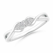 Illusion Set Diamond Crossover Promise Ring in 14K White Gold Size 5 - £363.53 GBP