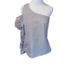 NWT Petersyn Lara Striped Top One Shoulder Tiered Sleeved Top in Empire ... - £30.69 GBP