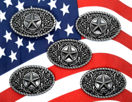 Lone Star Western Style Concho Conchos 1 3/4&quot; x 1 1/8&quot; Pewter Finish Fiv... - £7.89 GBP