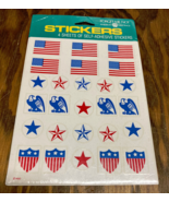 Patriotic American flag eagle stars and stripes vintage stickers never o... - $27.08 CAD
