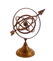 Antique Handmade Brass Armillary Sphere with Sundial Arrow - £86.29 GBP
