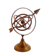 Antique Handmade Brass Armillary Sphere with Sundial Arrow - £85.63 GBP