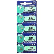 Murata 348 (SR421SW) Silver Oxide Watch Battery (5 Count) - Replaces Son... - $5.85