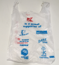 Vintage Kmart store plastic shopping bag with charity foundations graphics - $19.75