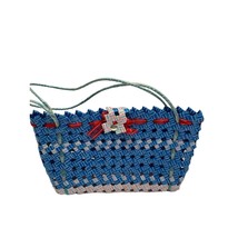 Handmade Homemade Made From Plastic Straws Purse Plastic Tote Handbag Pu... - $18.80