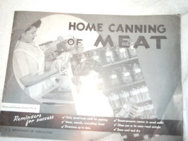 Vintage Home and Garden Bulletin No.6 Home Canning of Meat 1958 - $3.99