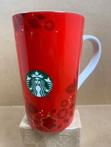 2013 Starbucks Mug Tall Red Christmas Holiday Ornaments 16 oz Coffee Cup - £13.98 GBP