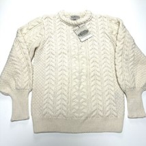 Mens Blarney Woollen Mill Size Medium Traditional Fisherman Knit Sweater Merino - £62.22 GBP