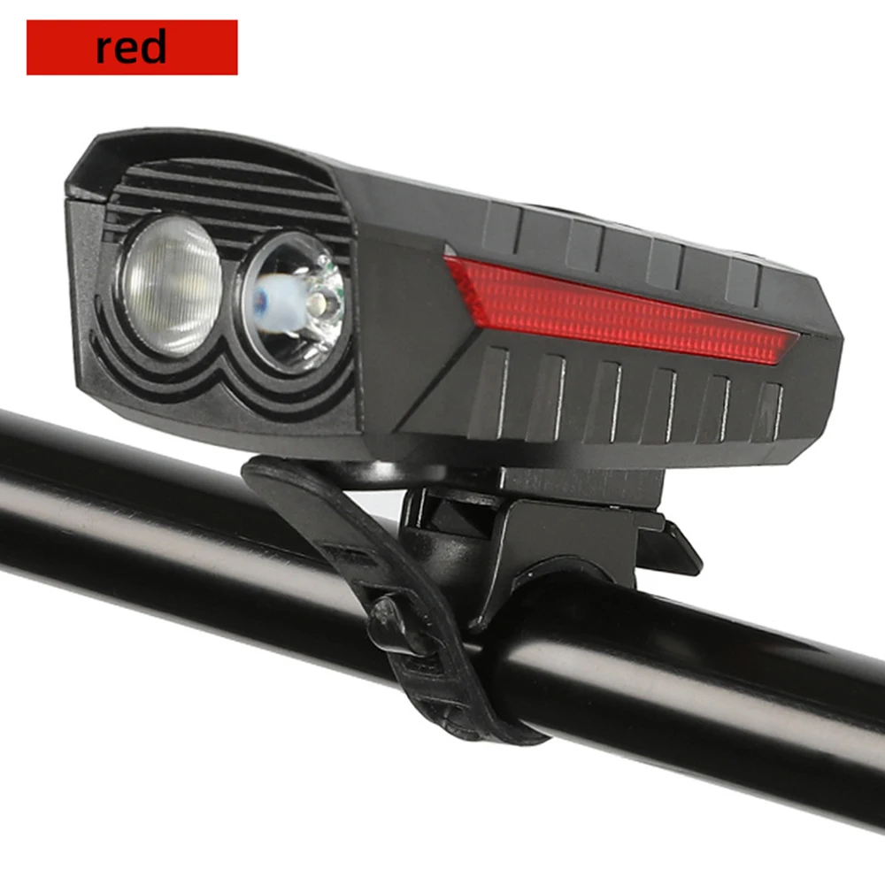 Bicycle MTB Front Light With Electric Horn Solar Power USB Charging T6 LED Flash - £110.76 GBP