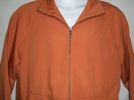 Cole Haan City Jacket Men&#39;s Orange Pumpkin Paprika Coat Zipper Front Medium - £46.90 GBP