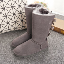 Snow Boots Leather Warm Women&#39;s Shoes Extra Large Winter Boots Women&#39;s High Boot - £76.14 GBP