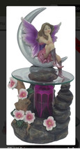 Fairy on Moon Burner Wax Tart Scented Oil Candle Warmer Electric Polyresin - $39.00