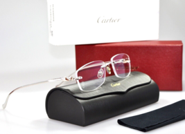 Cartier Panthere CT0061O-003 Rimless Silver Authentic Eyeglasses 53-18 France! - £1,442.23 GBP