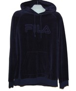 Fila Men&#39;s Navy Blue Cotton Velvet  Logo Hood Sweater Size XL NEW - £44.53 GBP
