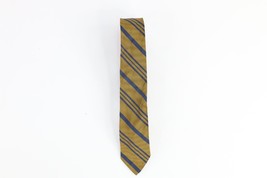 Vtg 50s 60s Rockabilly Distressed Striped Silk Prep School Skinny Neck T... - £19.63 GBP