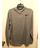 Nike Breathe Hyper Dry Hoodie Long Sleeve Mens Medium Gray Pullover - $14.84