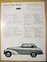 Allard Palm Beach / Safari Estate Car Automobile Specification sheet-1953 - $2.97