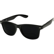 Super Dark Round Sunglasses Uv Protection Spring Hinge Classic 80&#39;S Shades Migra - £30.04 GBP