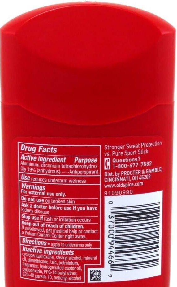 Old Spice Sweat Defense Pure Sport Plus Deodorant 2.6 oz 122021, 4 Pack Item image 2