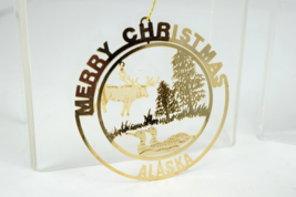 Alaska Ornament Merry Christmas  Gold plate over Brass - £4.65 GBP