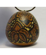  Carved floral gourd, (dried squash) signed Bertha Medina from the Andes... - $63.38 CAD