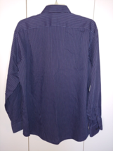 CLAIBORNE MEN&#39;S LS BLUE STRIPED SLIM FIT COTTON SHIRT-16x34/35-WORN 1-NICE - $9.49