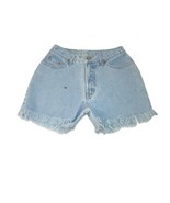 Earth Division High Waisted Denim Shorts Juniors Size 9 30 Jean Blue Fri... - £7.89 GBP