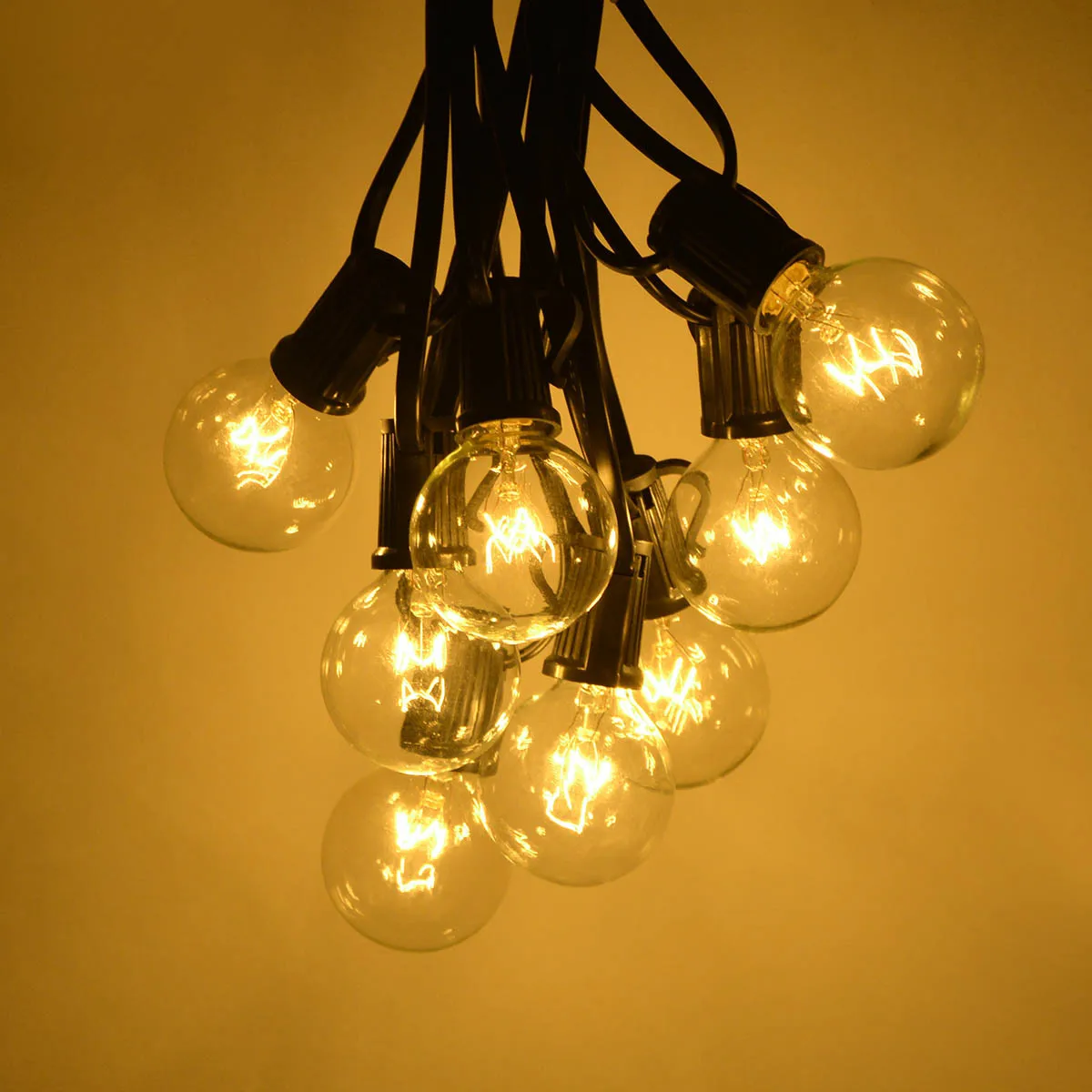 25FT Outdoor String Light Electric  LED Festoon Christmas G40 Bulbs Fairy Light  - £65.32 GBP