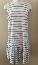 Ann Taylor Loft Pink &amp; White Striped Sleeveless Tiered Dress Size Medium - $25.59 CAD