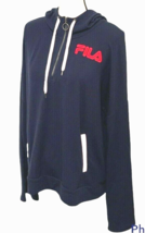 Fila Womens Quarter Zip Hoodie Sweatshirt Size L Blue Long Sleeve  - £7.70 GBP