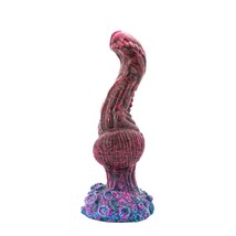 Dominus Knotted Suction Cup Dildo - Pink/Black Color Scheme - Handmade In The Us - £101.92 GBP