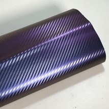 12&quot; x 60&quot; Carbon Fiber Purple Car Vinyl Wrap Auto Sticker Decal Film for... - £7.37 GBP