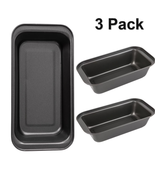 Loaf Pan, 3-Piece Nonstick Bread Pan for Baking, 8X4 in Carbon Steel Bre... - $691.08 MXN