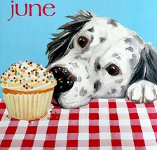 English Setter Cupcake June Dog Days Poster Calendar 14 x 11&quot; Art Leigh ... - $556.20 MXN