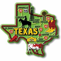 Texas Colorful State Magnet by Classic Magnets, 3.5&quot; x 3.3&quot;, Collectible... - $5.75