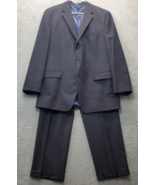 Calvin Klein 2 Piece Suit Men 44L Multi Striped Wool Notch Lapel Single ... - $51.07