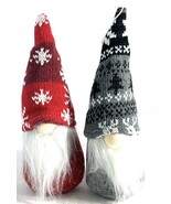 Pair Of Bean Bag Plush Holiday Santa Gnome Ornaments Figurines 7.5” - $100.36 MXN