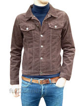 Mens RETRO JACKET Brown Corduroy Short Coat 60s 70s indie Hippie 90s Hippy - £50.85 GBP